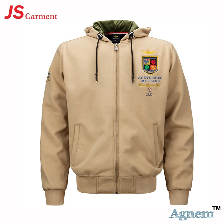 

051613 Fashion Casual Sport Cotton Hoodie Zip Up Mens Jackets, Khaki;navy;army green