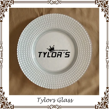 White Cheap Wedding Glass Chargers For Wholesale By Tylors Glass ... White Cheap Wedding Glass Chargers For Wholesale By Tylors Glass ...