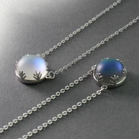 

New Elegant Jewelry Aurora Pendant Necklace Halo Crystal Gemstone 925 Silver Necklace for Women