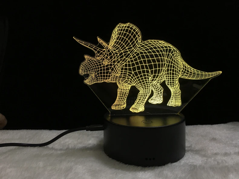 Details about   Night Light 3D illusion Dinosaur Visual Color Change Led USB Lamp Desk Decor U 