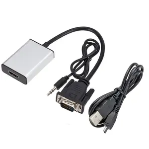 5V VGA to HDMI 1080P Video Converter USB Audio