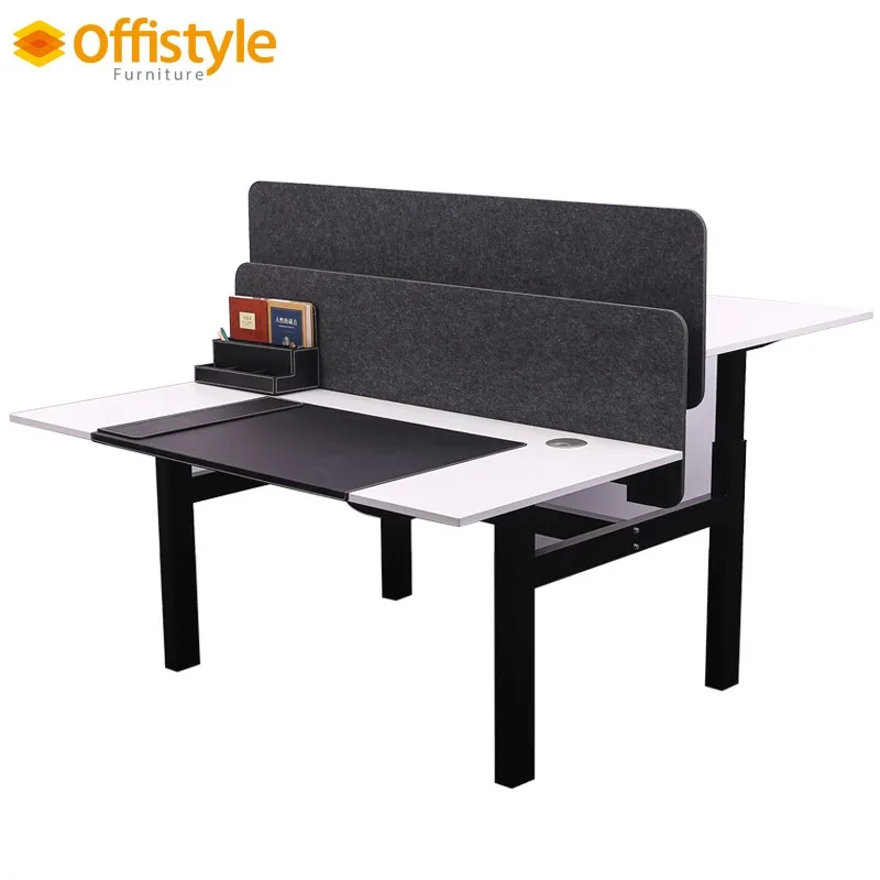 Two Person Height Adjustable Face To Face Sit Stand Standing Desk Buy