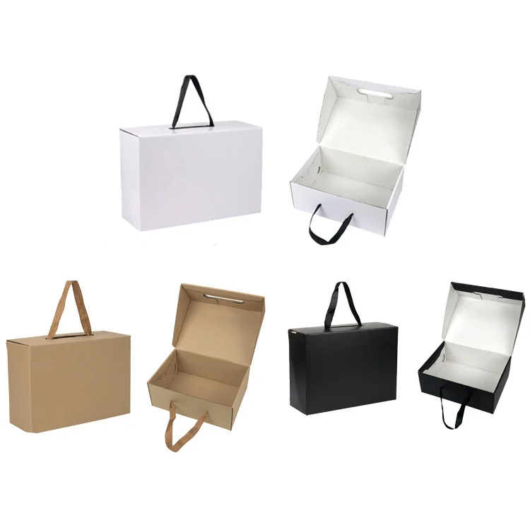
wholesale customized print logo hard paper child black packaging shoes boxes with handle 