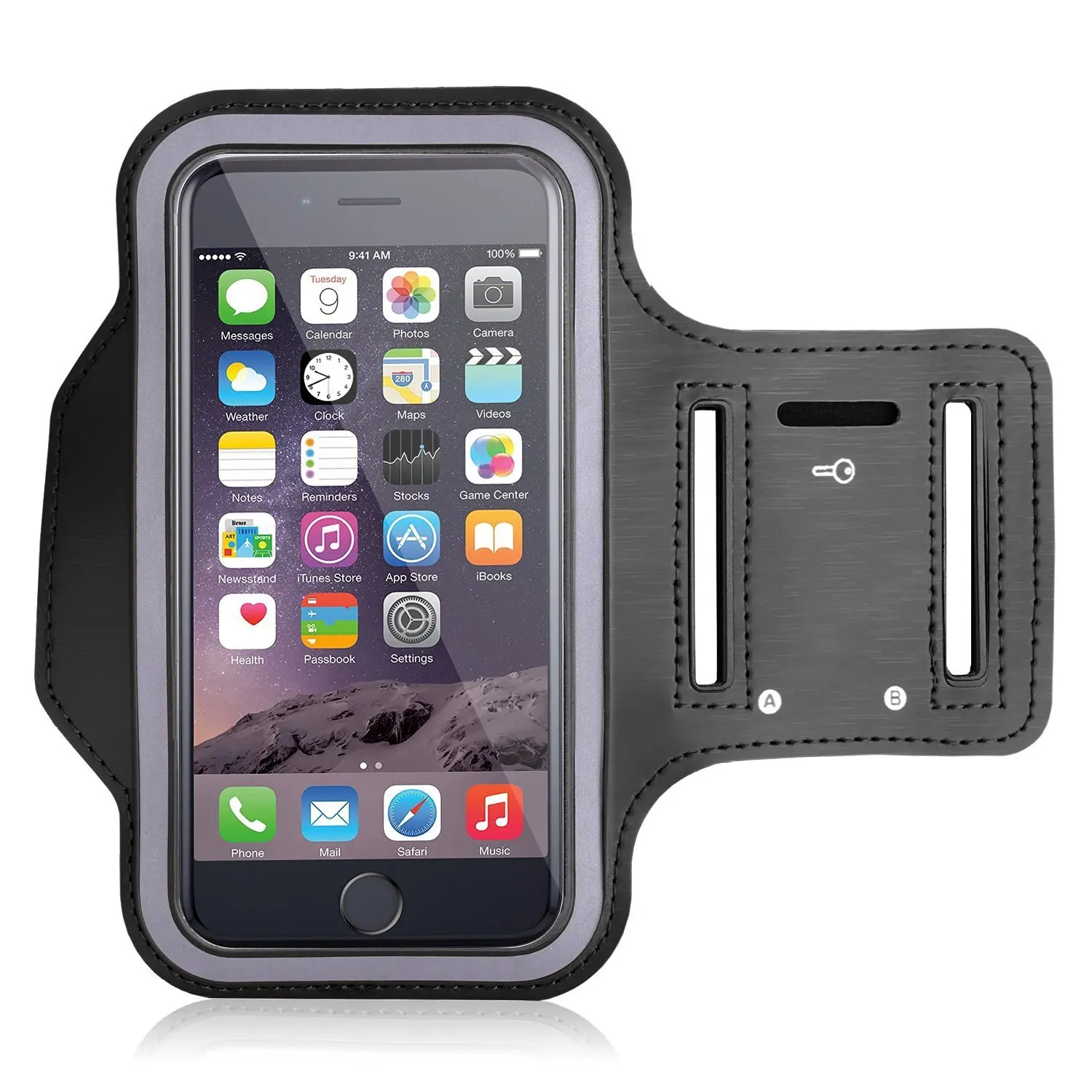 KuGi Motorola Moto x play / Pure Edition Sports Armband, High quality Sports Armband with Key Holder Pocket For Motorola Moto x play / Pure Edition and other same size phones, Fits Small to Large Arm Sizes.(Black)
