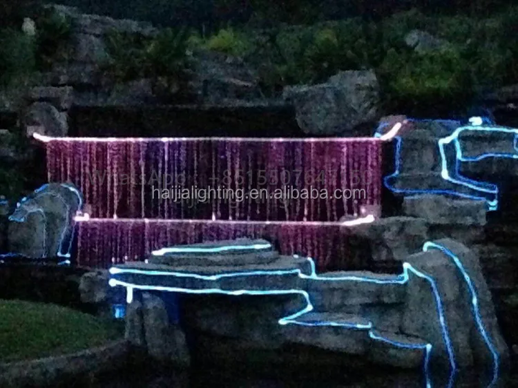 Outdoor Waterfall Wall Lighting Decoration Ip68 Uncharged Flowing Fiber