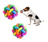 Amazon Top Seller 2019 New Pet Products Colorful Bells Weave Rubber Dog Cat Squeaky Ball Toy