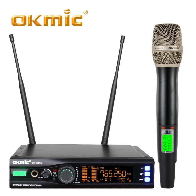 

Best wireless single channel microphone karaoke handheld microphone, Black