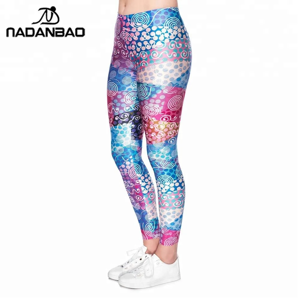 

Nadanbao brand women leggings 2018 guangzhou nadanbao leggings Circle colorful Mandala printing leggings, As picture