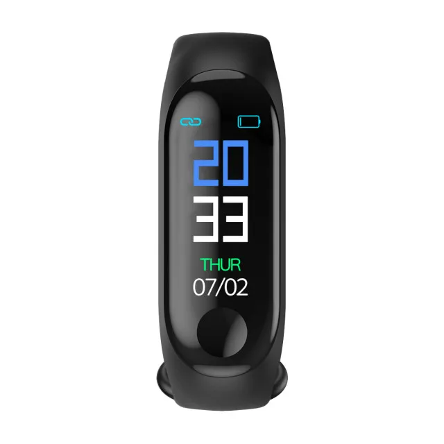 

M3 Band Smart Calorie Counter Pedometer Watch for Women Men and Kids, Blue/black/red