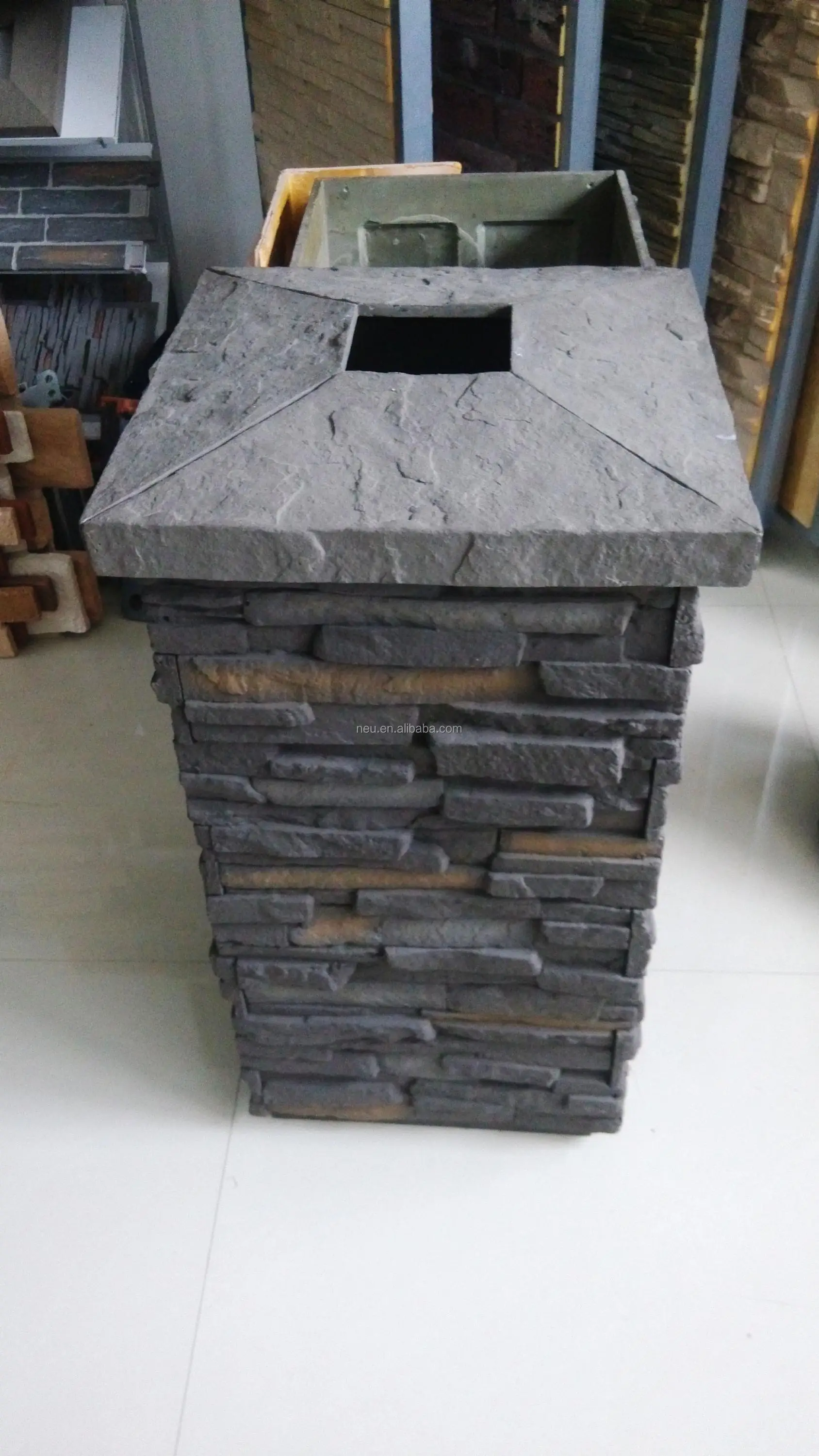 
PU Faux Stone Pillar Panel Artificial Stone Column Wraps 