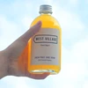 Clear Glass Boston Round Food Drinking Bottle Cold Pressed Juice Bottle With Screw Cap