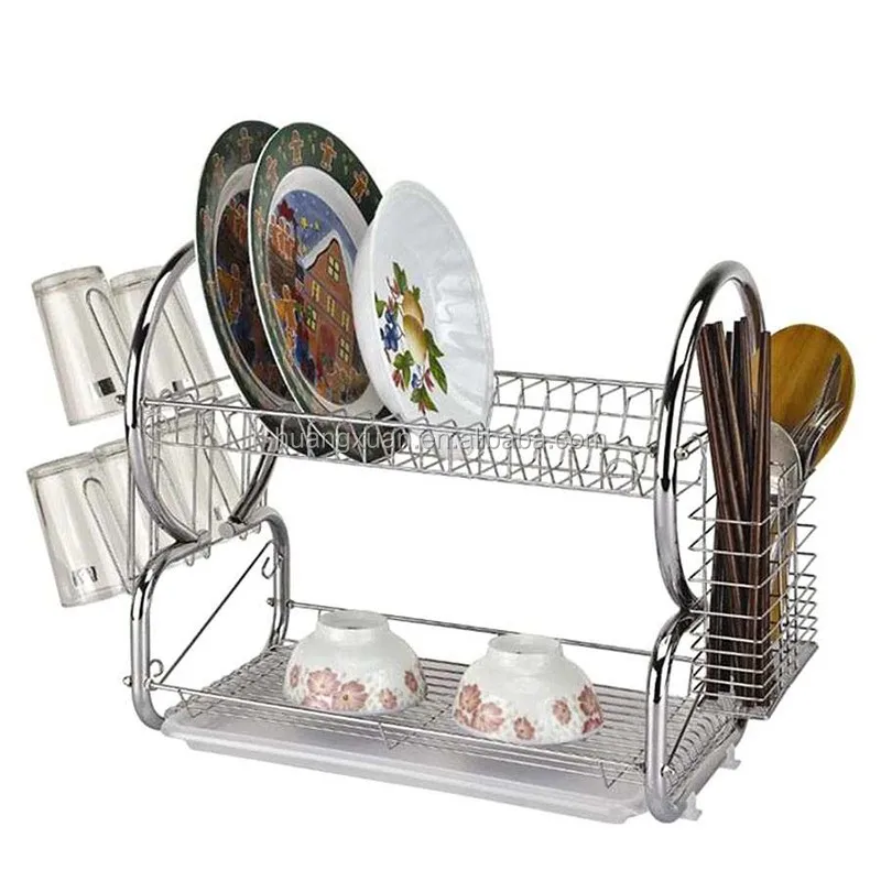 

Factory Wholesale Dishes and Plate Display Rack Kitchen Storage Rack, Silver