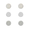 New trendy small Circle Round Smooth Glossy silver plated brushed mini stud earrings set