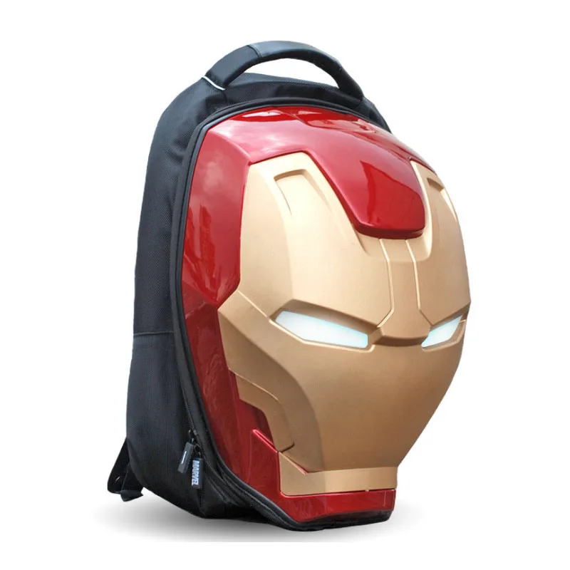 

New Design Backpack Helmet With Light 3D School Bag In Backpacks Iron Man Travel Outdoor Camping Bags Korea Style Lightweight, Customized color