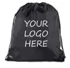 Customized Standard Recycled 210D Polyester Silk screen printing drawstring bags