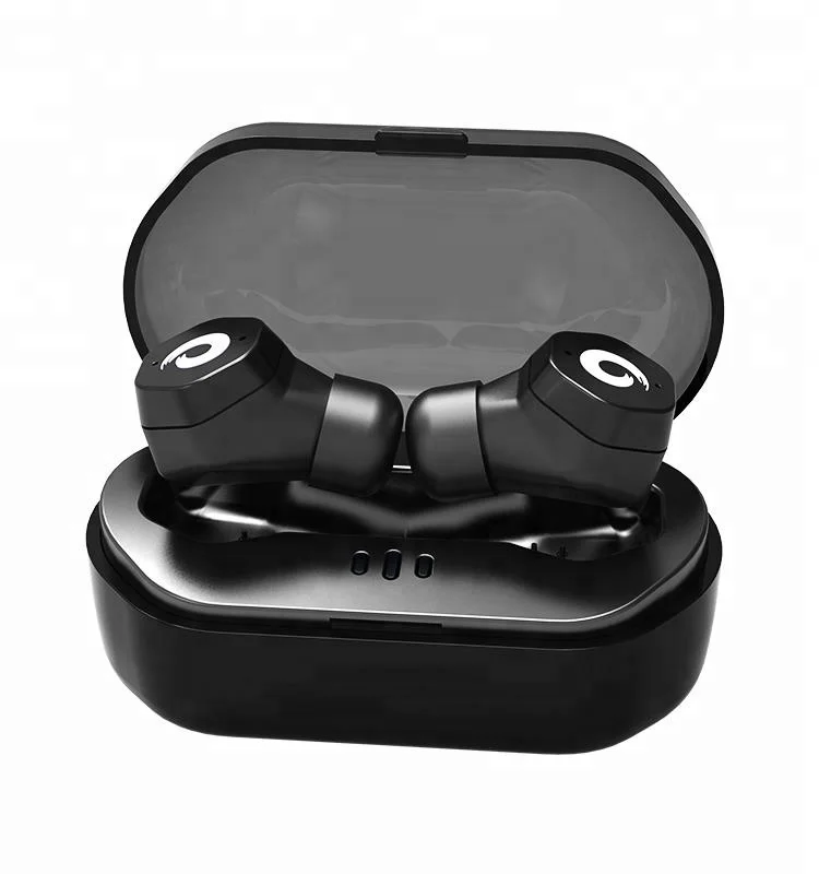 

TWS waterproof wireless mini headphone with charging case, White;black