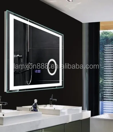 High class bathroom LED lighting wall mirrors with digital clock