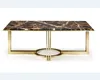 Modern European design marble stone coffee table gold steel living room table for living room funiture