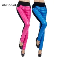 

2017 Women Formal Pants Trousers Winter High Waisted Outer Wear Ladies Fashion Slim Warm Windproof Thick Down Pants Trousers