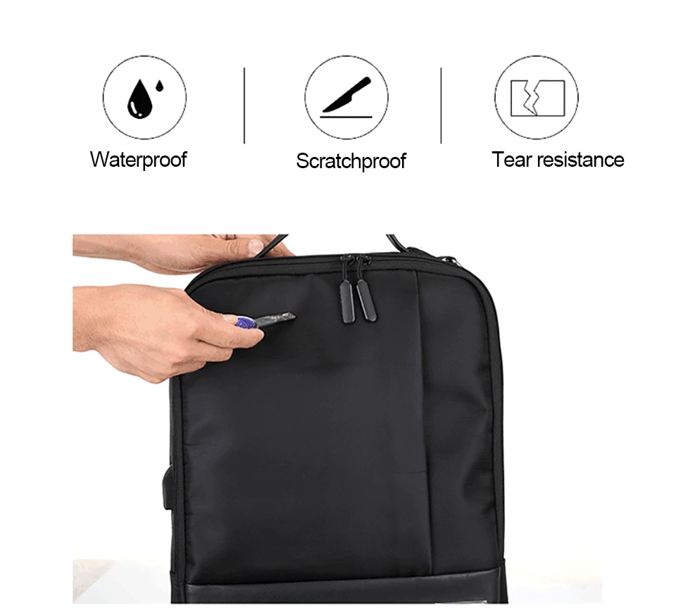 Laptop Backpack Business Men Backpacking USB Charging Backpack Waterproof Male Backpacks Travel Bags