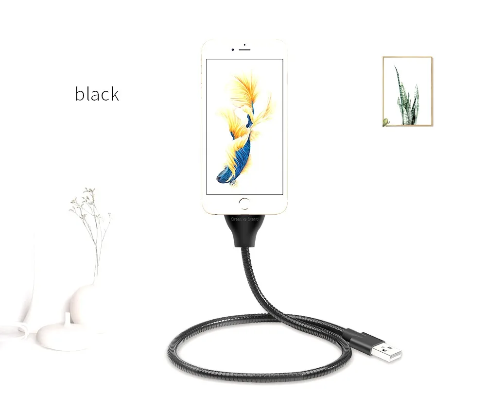 Flexible Stand Up Cable Phone Holder for iphone Micro Usb Cable - ANKUX.COM