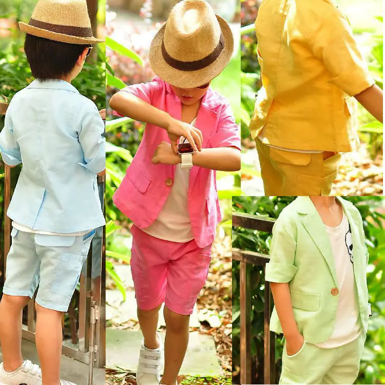 Retail Summer Children Clothing Set Korean style boys suit baby kids clothes set coat pants 2