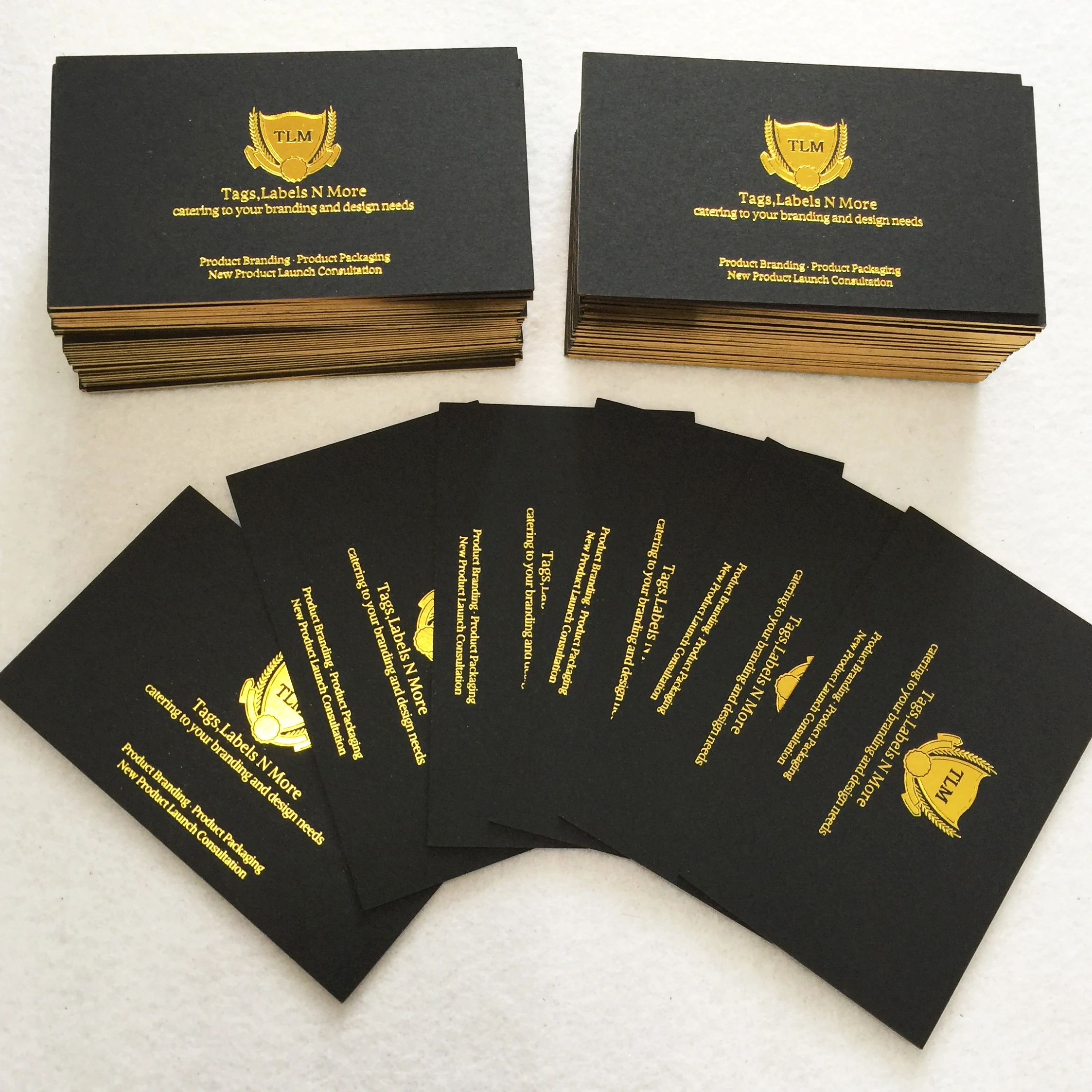 
Luxury cardboard design gold foil printing with gold foil edge business cards 