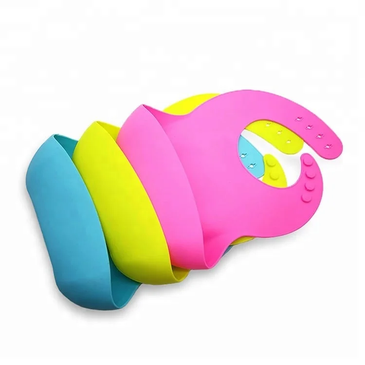 

FDA Approved Waterproof Easily Wipes Clean Comfortable Soft Silicone Baby Bibs, Customized color