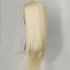 High quality 150% density silky straight long blonde 613 brazilian human hair lace front wig