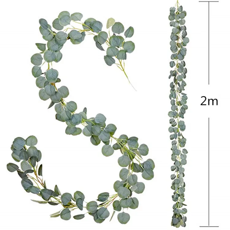 V3097 Wholesale Artificial Vines Silk Eucalyptus Wreath Eucalyptus