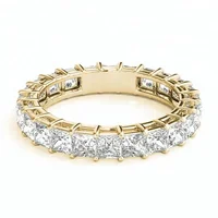 

925 silver jewelry 18k gold wedding band eternity princess diamond ring