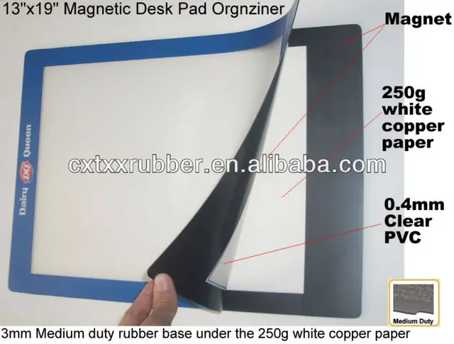 Plastic Pvc Magnetic Lift Counter Mats Magnetic Rubber Desk Pads