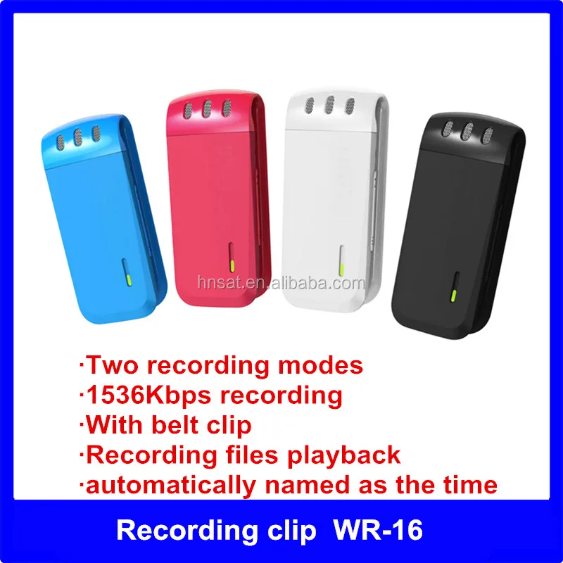 MP3 player Mini hidden digital voice recorder with back clip 1536Kbps