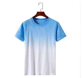 Blue Color Design Screen Printing Short Sleeve Cotton T-shirt - Buy ...