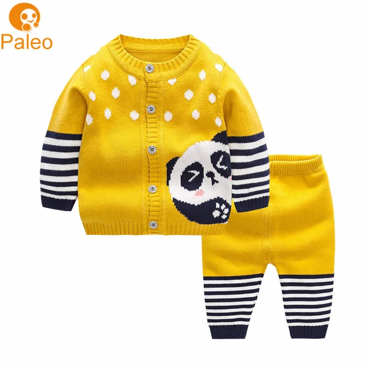 

OEM ODM Factory 2 pcs panda pattern strip baby girl outfits