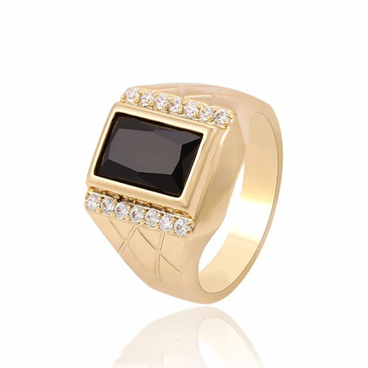 

13495 xuping gemstone jewelry, China supplier mens jewellery, dubai gold stone rings men jewelry