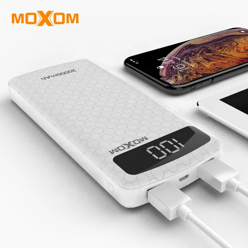 

New 2019 Power Bank With LCD Screen MOXOM Portable High Quality Pawer Bank Power 10000 mah