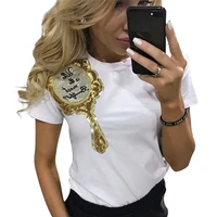

MN069 Solid color knitting short sleeve o neck t shirt woman for wholesale
