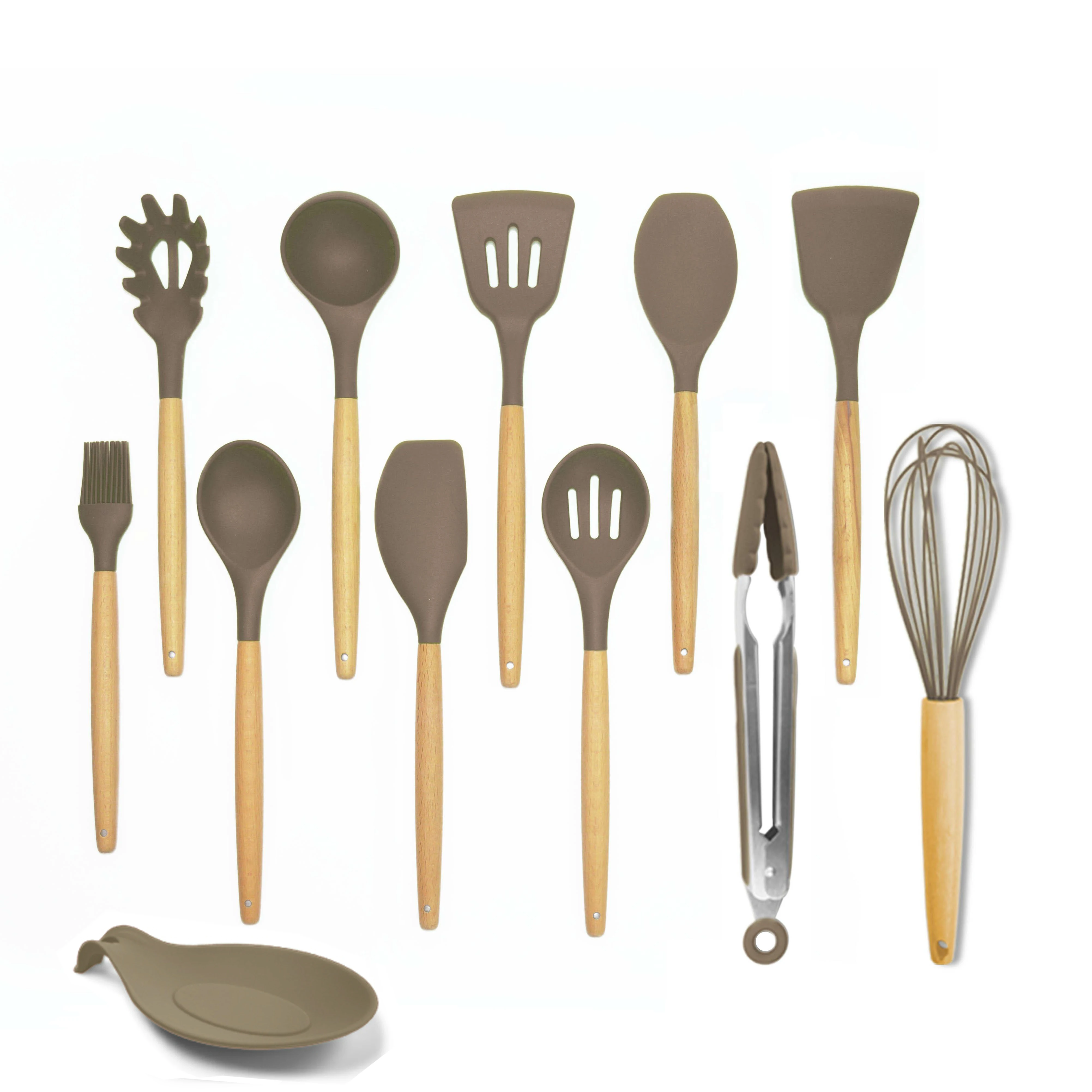 Fda Lfgb Food Grade Wholesale Silicone Personalized Kitchen Utensil Set