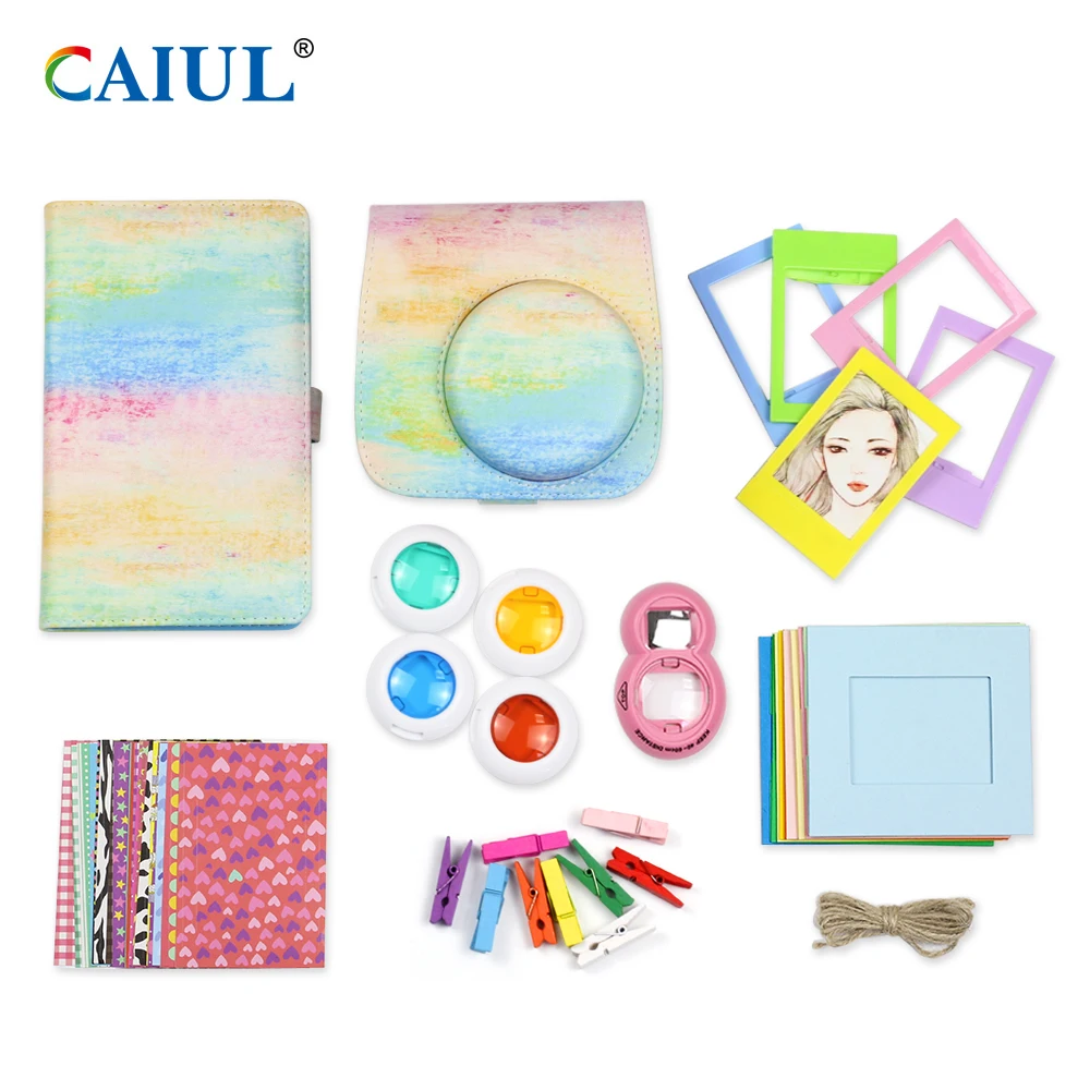 

Caiul New Arrival Instax Camera Accessories Kit Fujifilm Mini 8 / 9 Exclusive Purse Album, Red / blue / grey / green