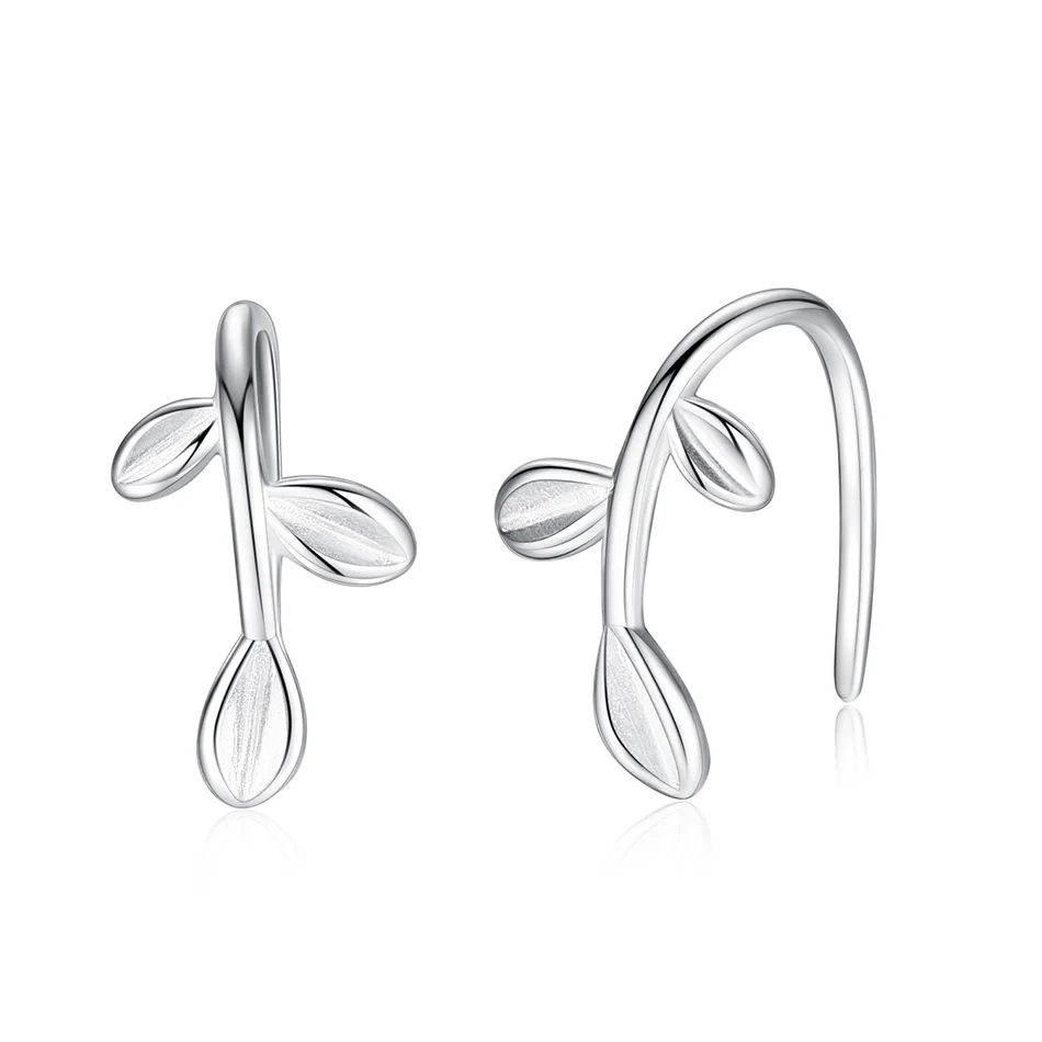 

Wholesales Custom 100% 925 Sterling Silver Earrings Leaves Shape Stud Earrings fit Women Wedding Jewelry