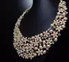 Exquisite Craft Silver Plated Rhinestone Necklace Party Jewelry Set for wedding formal festival use