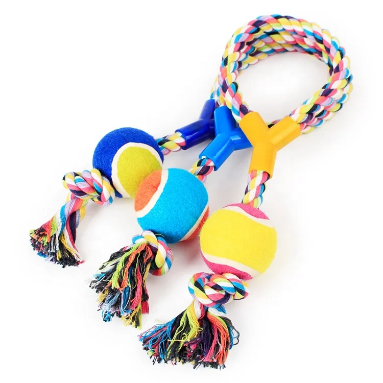 

High Quality Bite Resistant Chew Teeth Cleaning Dog Ball on Rope, As pictures