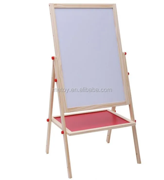 School Kids Wooden Blackboard Foldable Whiteboard Easel With Stand Blackboard Foldable Whiteboard Easel
