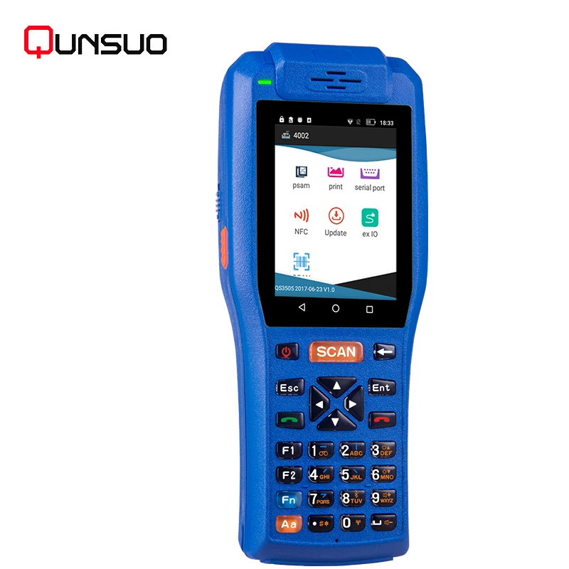 Portable data collector 1D/2D barcode scanner GPS RFID courier pda with printer