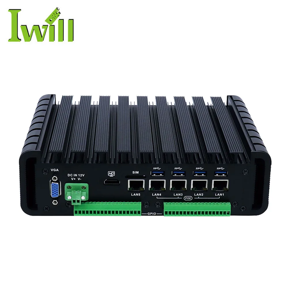 

Fanless embedded barebone system IBOX-603 3855U machine vision industrial pc with 4*802.3af standard POE LAN