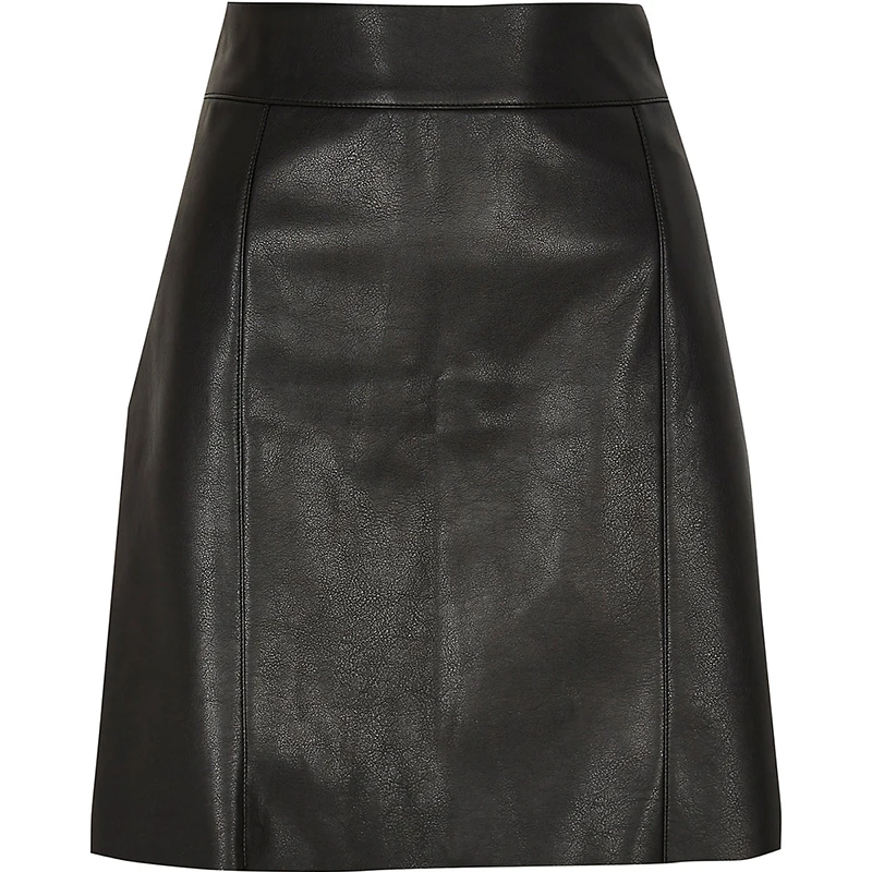 Black Faux Leather Mini Skirt Mature Sexy Women Pu Skirt High Quality ...