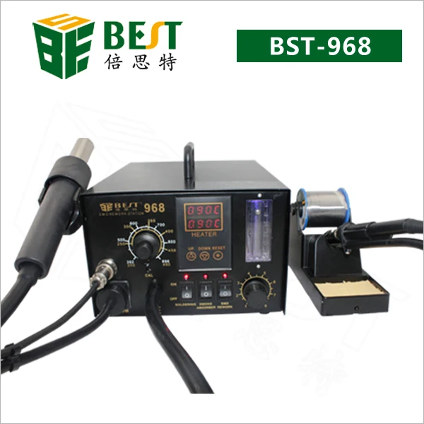 
BEST 968 Quality intelligent 2 in 1 Hot Air Gun Soldering Desoldering Rework Station 