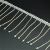 Wholesale polyester ribbon plastic glass bugle beads tassel border lace t long fringe trim
