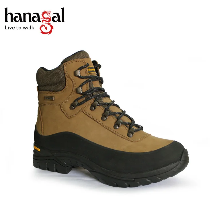 Hot sell durable nubuck leather outdoor hiking shoes with thick rubber bottom